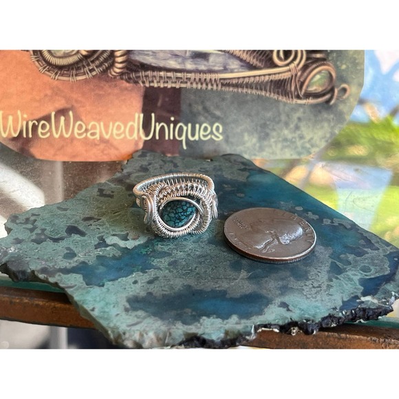 Artisan Sterling Silver Turquoise Ring - Picture 7 of 10